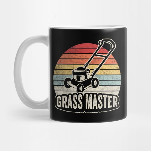 Grass Master Funny Gardening, Mowing The Lawn, Lawn Mower Gift For Dad Grandpa Husband by SomeRays